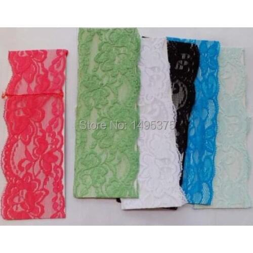 240pcs/lot hotsell Women Stretch lace Headband Bandana Headwear lace head band
