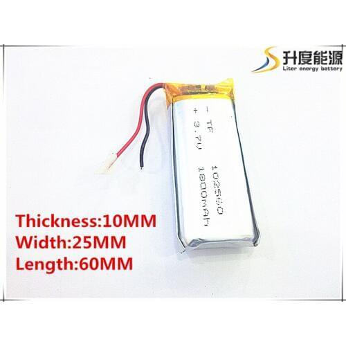 SD 3.7V 1800mAh 102560 Lithium Polymer Li-Po li ion Rechargeable Battery cells For Mp3 MP4 MP5 GPS PSP mobile bluetooth