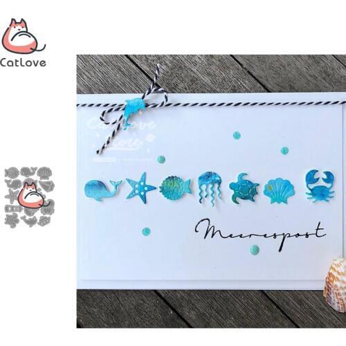 Small Ocean Series Metal Cutting Dies Scrapbooking Stencil DIY Decorative Craft Embossing Die Cuts Card Making New Dies For 2019