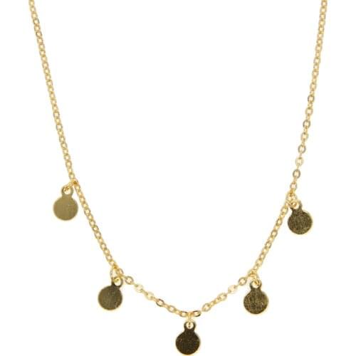 Tiny small round dot charm 925 sterling silver vermeil necklaces 2018 new simple dainty minimal design Chic collarbone jewelry