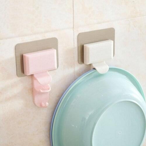 Wall Hanging Hook Wall Mounted Heavy Duty Damage Free Trace-proof Bathroom Towel Hook Door Clothes Racks For Kitchen Bathroom