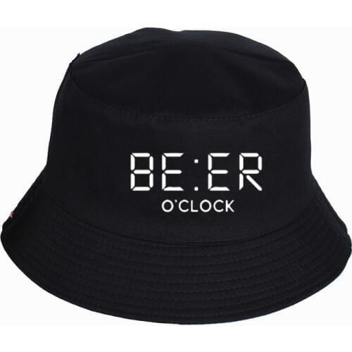 THE COOLMIND 100% cotton funny BEER OCLOCK print Bucket Hat cool summer funny Sunscreen Hats Women Men fisherman hat