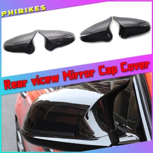 A Pair Carbon Fiber Car Door Rear View Side Mirror Cover Rearview Mirror Cap Replacement For BMW F80 M3 F82 M4 2015-2018