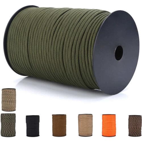 100M 9 Strand 550 Paracord Parachute Cord Lanyard Outdoor Survival Parachute Cord Camping Tent Lanyard Strap Paracord