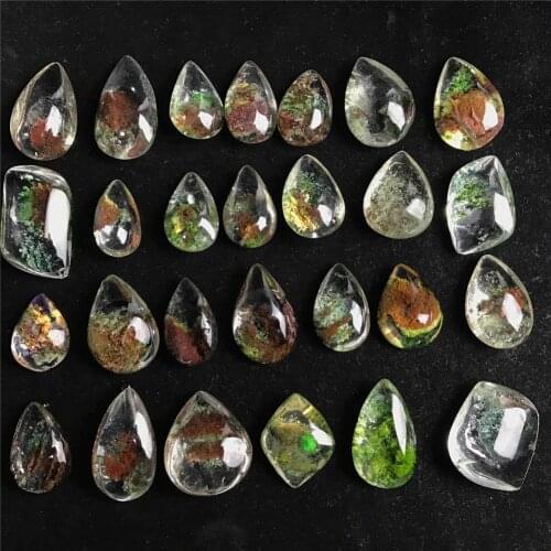 Stone Crafts High Quality Natural Ghost Phantom Quartz Crystal Gem Specimen Healing Stone Pendant Home Decoration Accessories