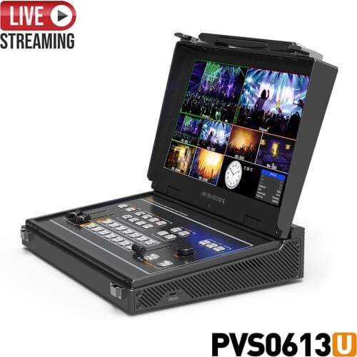 AVMATRIX PVS0613U 13.3 Inch IPS FHD Screen Portable 6 Channel 4×SDI and 2×HDMI Inputs Multi-Format Streaming Switcher