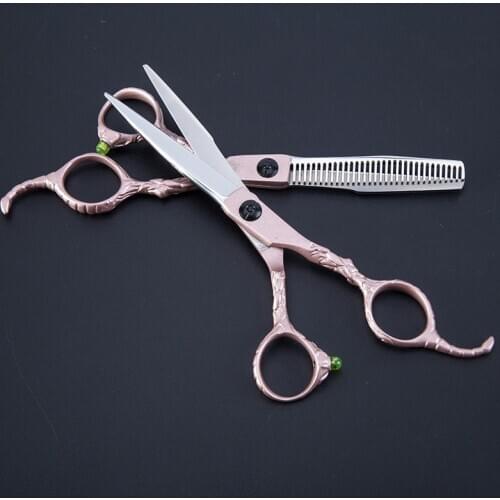 Professional hairdressing Scissors 9cr13 rose gold Scorpion Hair Barber scissors set Scissors Hair Scissors quality Salon 6 inch