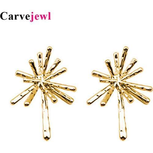 Carvejewl gold colour plating irregular tree branch Stud Earring unique metal Vintage Earring Fashion Jewelry Gift Free Shipping