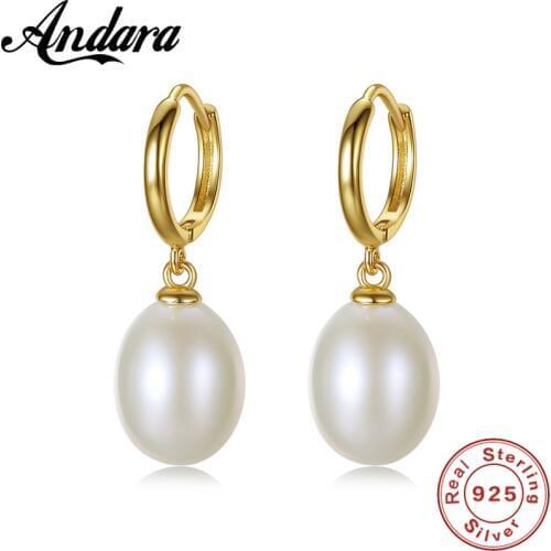 High Quality 10-11mm Rice Pearl Earrings 925 Sterling Silver Jewelry Earrings Wholesale Gift Box Free
