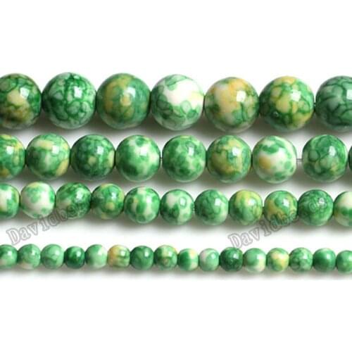 Fctory Price Natural Lt Green Colorful Stone Round Loose Beads 16" Strand 4 6 8 10 12 MM Pick Size For Jewelry diy
