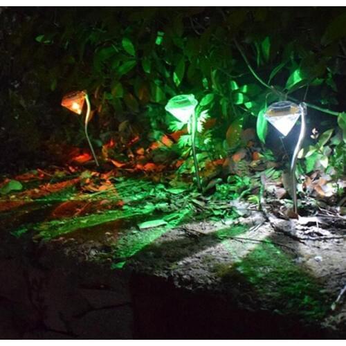 LED Solar Power Light / Lamp Diamond ShapeWaterproof Bulb Led Solar Light outdoor Stainless Garden / Street/ Lawn/Ground Light