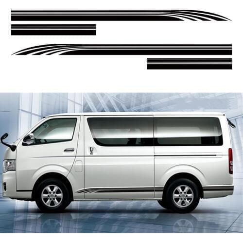 Car Decoration Cool Line Side Door Long Stripe Graphic Vinyl Car Stickers Decal Custom Fit For Toyota Hiace 2015 2016 2017 2018
