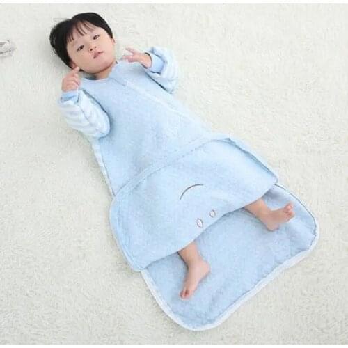 Spring Autumn Thin Baby Sleeping Bag Thick Cotton Detachable Sleeve Newborn Sleeping Bag Two-way Zipper Foot Wrapping Pajamas