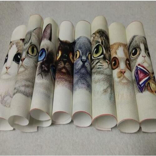 11x11cm Vivid 8 Catoon Cats Printed Cotton Canvas Fabric telas Patchwork tissu for sewing bag home decor