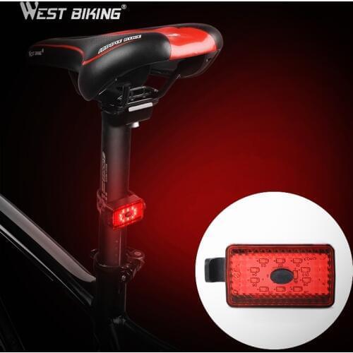 WEST BIKING Waterproof Bike Taillight Riding Rear light LED USB Rechargeable Mountain Bike Cycling Helmet Light Bicycle Lamp