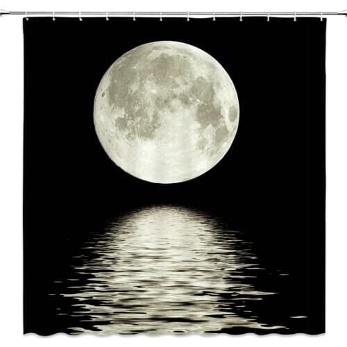 Earth Universe Starry Sky Shower Curtain Bathroom Decoration Waterproof Polyester Cloth Landscape Night Shower Curtains Set Mat