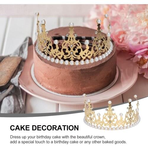 1pc Princess Crown Cake Topper Birthday Ornaments Headdress Crown Topper Cake Decoration For Birthday Party Supplies Women Girl