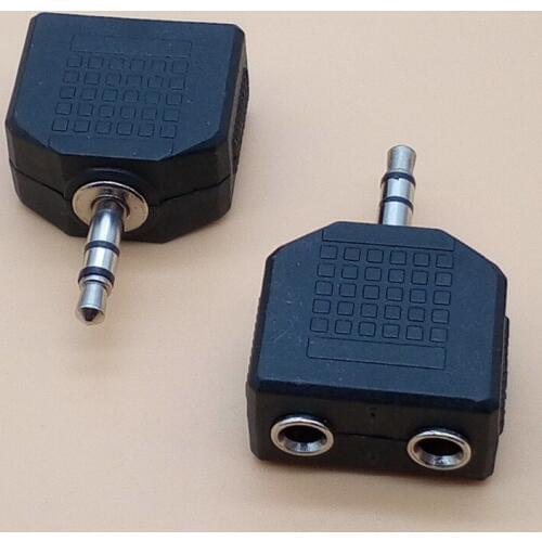 2PCS 3.5mm Male plug to Female jack 3.5 Audio Connector 2 in 1 Stereo Headset Dual Track Headphone 2 Way