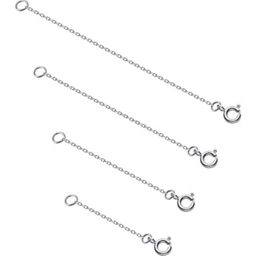 4pcs 3cm 5cm 8cm 10cm Chain Extenders for Necklaces 925 Sterling Silver Extension Chains with Lobster Clasps for Jewelry Making