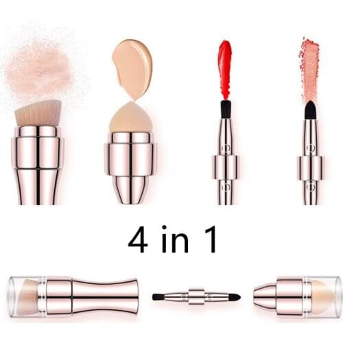 4 In 1 Makeup Brushes Foundation Eyebrow Shadow Eyeliner Blush Powder Brush Cosmetic Concealer Professional Maquiagem