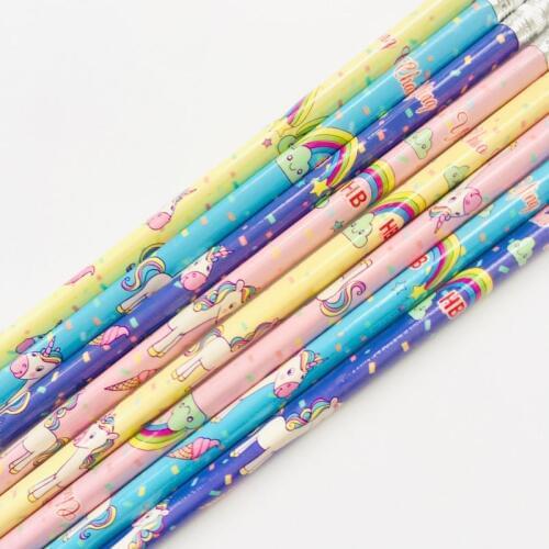 4X Unicorn HB Standard Wooden Pencil Student Stationery Writing Drawing Pencils