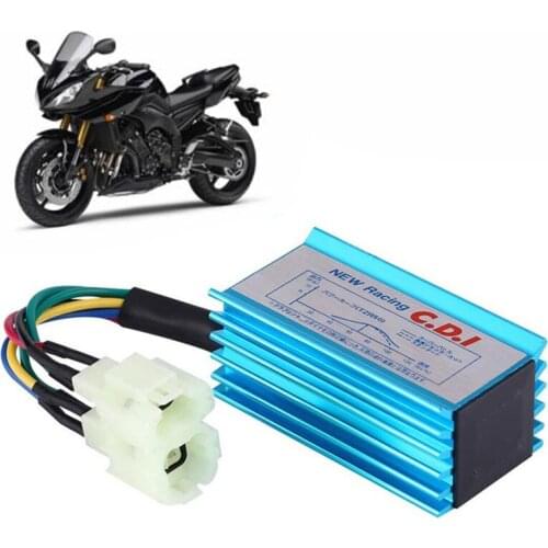 6 Pin Blue Racing CDI With Wire for Most GY6 50-250CC ATV Scooter Moped Go Kart AC Ignition Plastic Aluminium Alloy