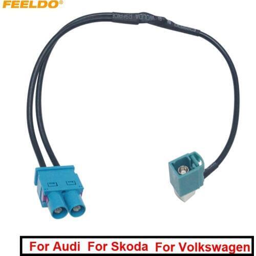 8Pcs Car 1-Way Plug/Female To 2-Way Male/Jack FAKRA2-Z Radio Antenna Terminals With Amplifier For Volkswagen/Skoda Head Unit