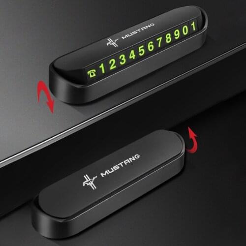Car Temporary Parking Card Phone Number Card Plate Sticker for Ford Mustang 2015 2017 2018 Accessories