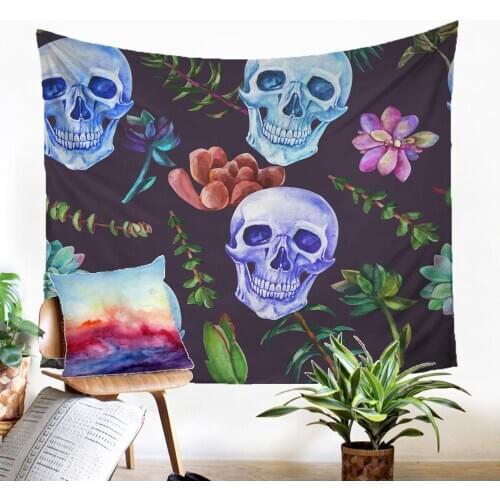 Large Wall Tapestry Fabic Home Textiles Scary Skull Pattern Tapestry Individuality Modern Home Decoration Farmhouse Decor