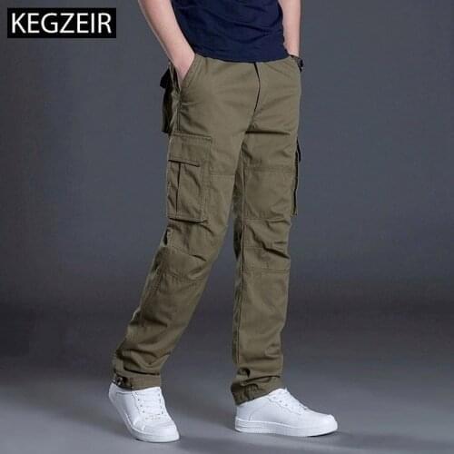 Spring Autumn Army Pants Men Multi Pocket Straight Military Trousers Casual Cotton Cargo Pants Men Pantalones Cargo Para Hombre