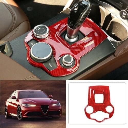 Real Carbon Fiber Console Gear Shift Cover For Alfa Romeo Giulia Stelvio 2017-2020
