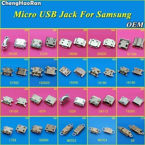 ChengHaoRan Micro USB Jack Socket Connector Mini Dock Plug Charging Port for Samsung Galaxy S5600 S7562I N900 S6 S5 Note 3 4