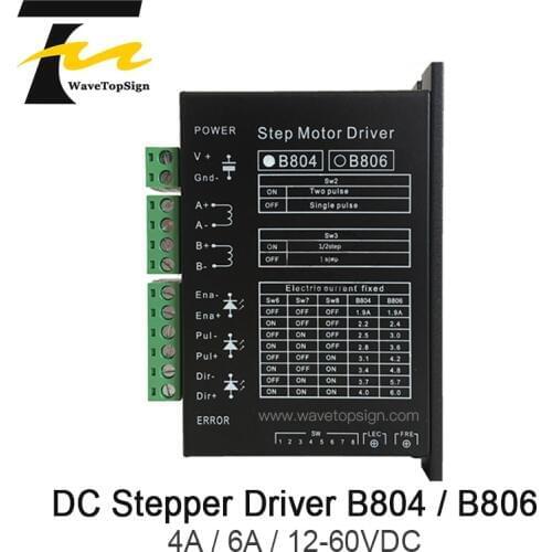 WaveTopSign Digital Stepper Motor Driver 2Phase B804 DC12-60V 4A B806 DC12-60V 6A Match 2Phase 57 or 86 Motor for Engraving