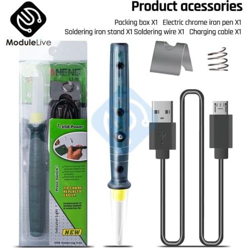 Electric Soldering Iron 5V DC 8W Welding Solder Rework Station USB Adjustable Temperature Soldering Iron Heat Pencil Repair Tool