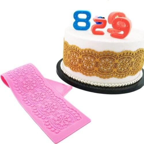 Classic Flower Pattern Lace Mold Silicone Sugar Lace Pad Cake Brim Decoration Mold Kitchenware DIY Tool M118