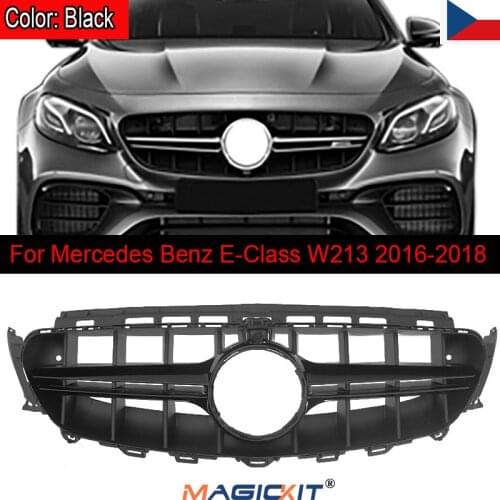 MagicKit For Mercedes BENZ E Class W213 2016-2019 Black Front Race Grill Grille