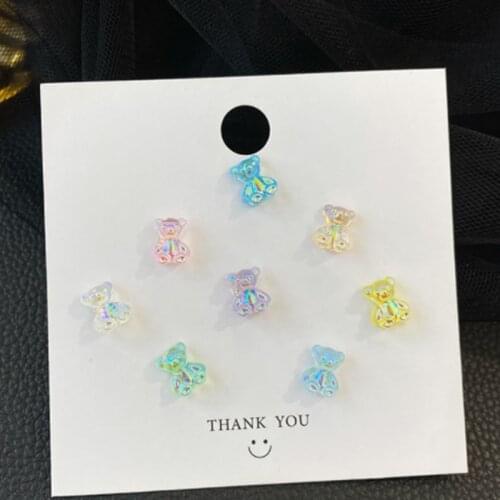 MESTILO New Lovely Multicolor Candy Color Small Bear Acrylic Animals Stud Earrings For Woman Classic Fashion Jewelry Party Gift