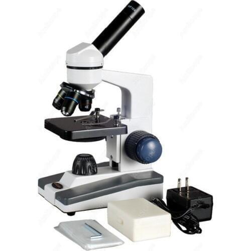 Biological Science Student Microscope--AmScope Supplies 1000X Biological Science Student Microscope + Prepared & Blank Slides