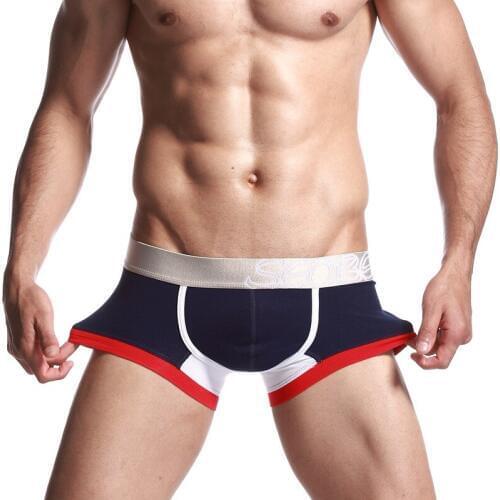 Hot!fashion brand SEOBEAN Mens gay underwear pure cotton U convex mens low waist boxers male underpants for man