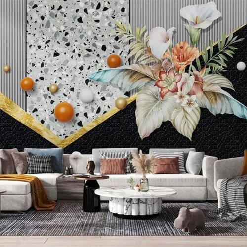 Custom Mural Wallpaper Modern Minimalist Jazz White 3D Marble Light Luxury Geometric Wall Paper Living Room TV Papel De Parede