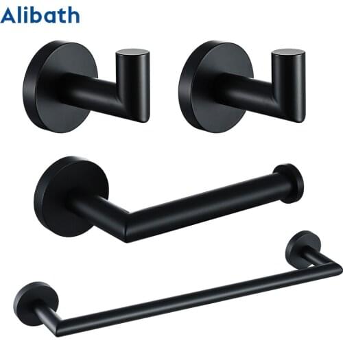 Bathroom Hardware Set Black Robe Hook Towel Rail Bar Rack Bar Shelf Tissue Paper Holder Toothbrush Holder Bathroom Accessories