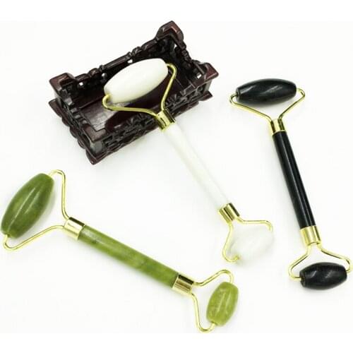 Jade Massage Roller Black White Face Eye Face Neck Massager Guasha Scraper Thin Lift Beauty Slimming Tools Facial Skin Care Tool