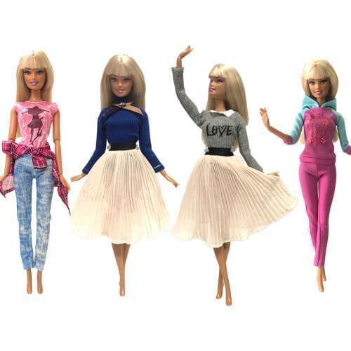 NK 4 Pcs Doll Ballet Dress Handmade Party Clothes Fashion Dress For Barbie Doll Accessories Child Toys Girl' Gift DZ
