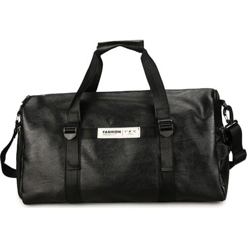 New Pu Solid Color Travel Handbag Yoge Trainng Unlex Bag Waterproof Dry And Wet Separation Shoe Position Travel Bags Weekend Tas