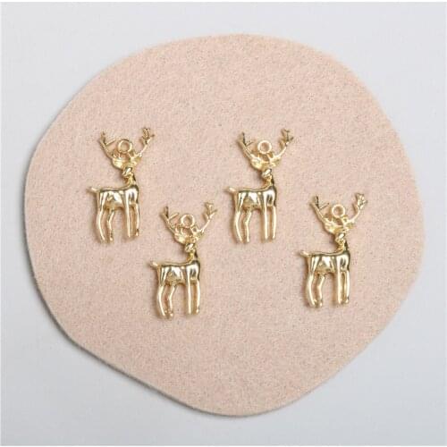 New style 40pcs/lot animals cartoon 3D deer shape alloy floating locket charms diy jewelry earring/garment pendant accessory