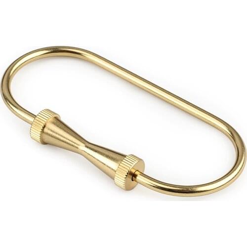 Originality Brass Keychin D Shape Yellow Key Ring Outdoor Camping Small Tool