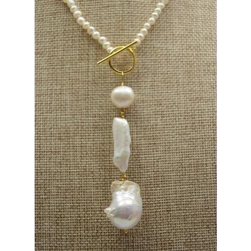 Newest Genuine Pearl Jewelry White Color Mixes Freshwater Pearl Necklace 5-25MM Charming Women Wedding Party Birthday Gift