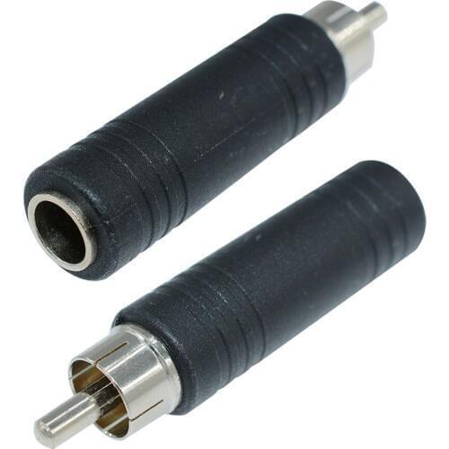 5PCS 1/4 6.35mm HOT RCA Male Plug to Female Jack Audio Adapter Connector CF