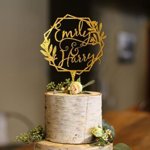 Personalized Name Wedding Cake Topper Custom Wedding Cake Topper Customized First Names Cake Topper Acrylic Wedding Decoration