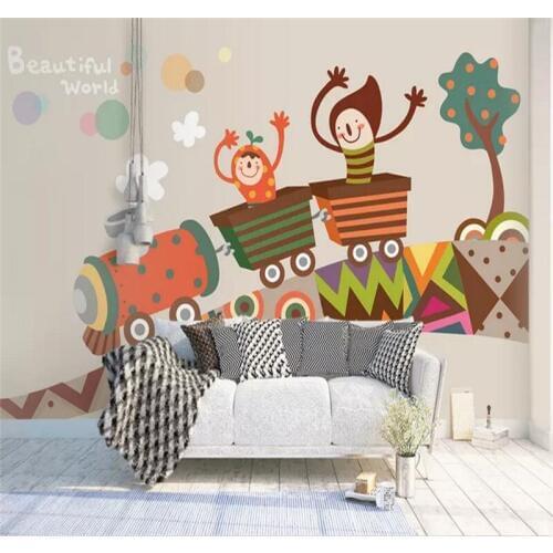 Custom wallpaper cartoon childrens wall childrens room mural decoration waterproof material